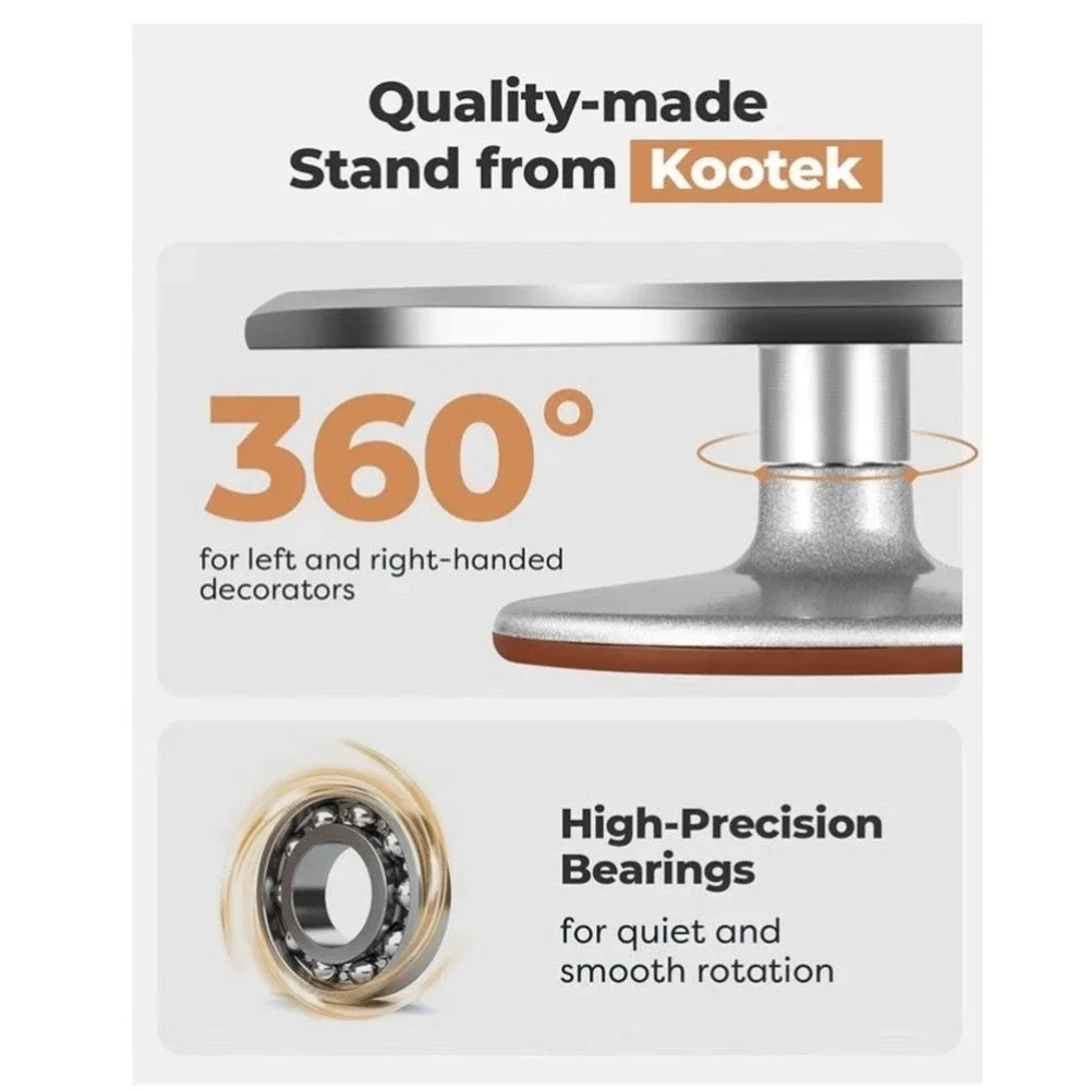 Kootek Aluminium Alloy Revolving Cake Stand 12 Inch Rotating 12 Inch, Silver